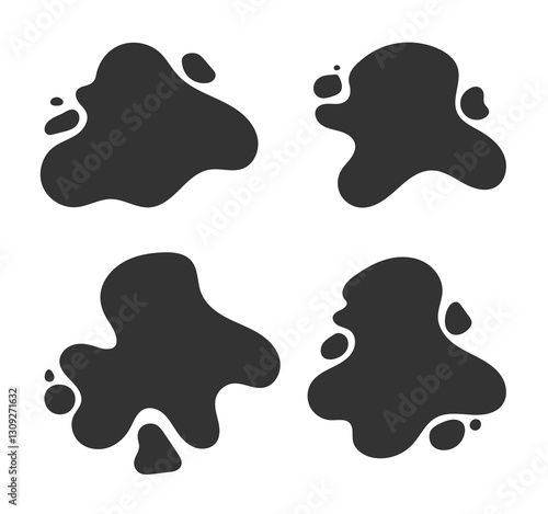 Set of abstract liquid blob organic shape element design