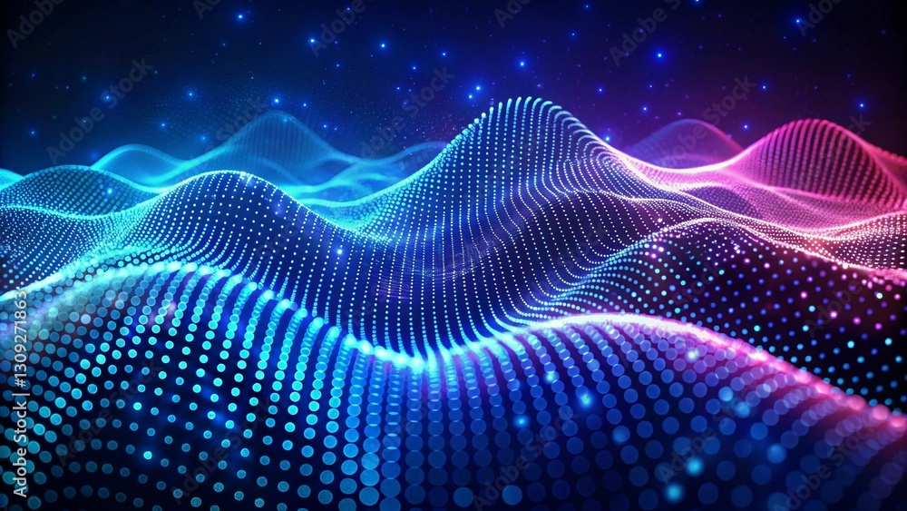 Abstract digital wave of particles. Futuristic point wave Technology background Abstract digital wave of particles. Futuristic point wave Technology background