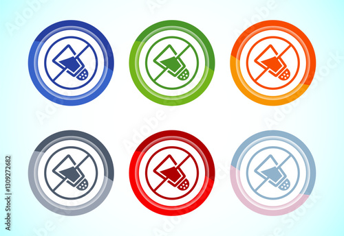 Free Download Low sodium icon design illustration, No salt sign, Salt free symbol, 6 color button design set - GFXLoad