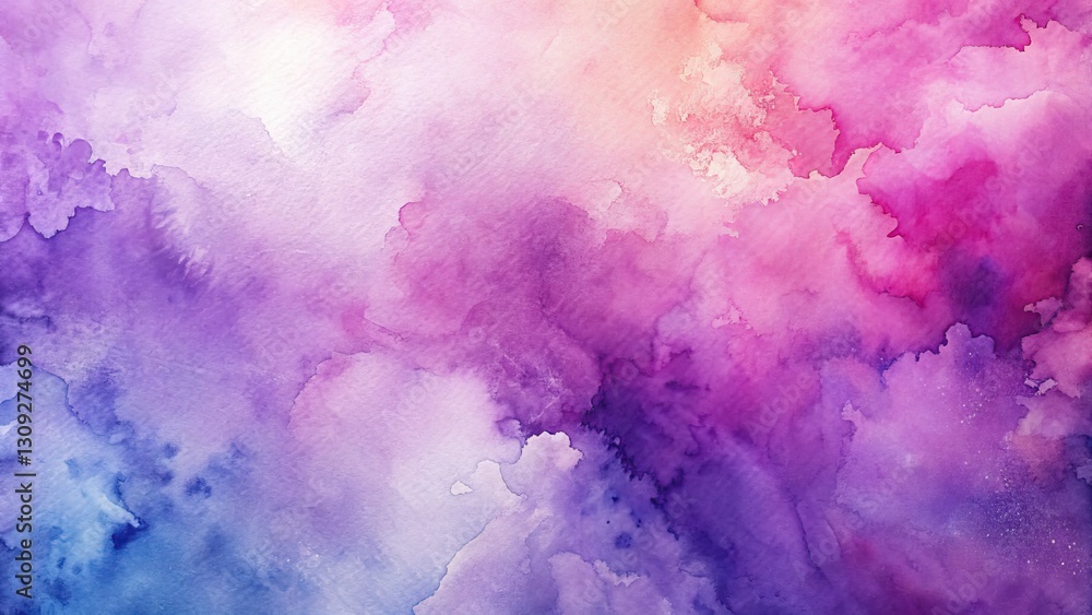 Fototapeta premium Soft, feminine watercolor wash in purple and pink creates a minimalist, elegant abstract background ideal for digital wallpapers.