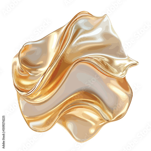 Elegant Abstract Gold Beige Wave Fluid Holographic Iridescent Background