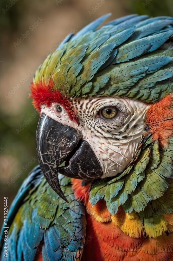 Fototapeta premium Cute blue and yellow gold macaw Parrot Shot | Close Shot