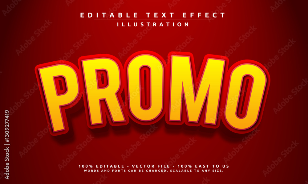 Editable text effect with a bold 'Promo' theme. Eye-catching, modern, and easy to customize for sales, banners, and more. Editable text effect with a bold 'Promo' theme. Eye-catching, modern, and easy to customize for sales, banners, and more.