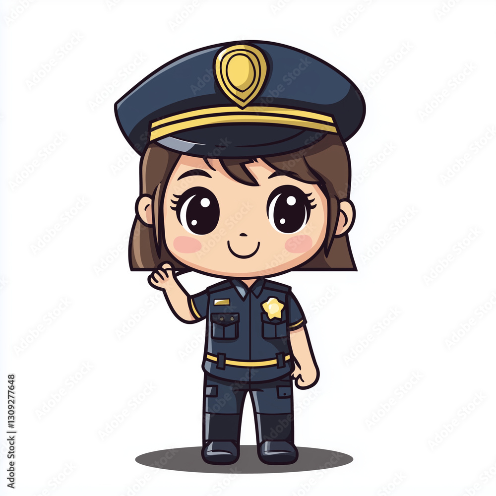 Cute traffic police vector illustration Cute traffic police vector illustration