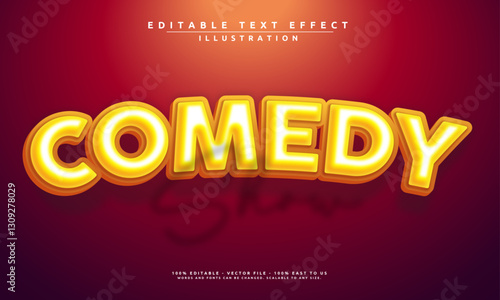 Editable text effect with a fun 'Comedy Show' theme. Bold, playful, and easy to customize for posters, banners, and more.