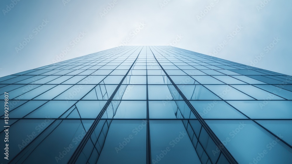 Futuristic skyscraper architecture with glass facade for modern urban design. 3D urban landscape Futuristic skyscraper architecture with glass facade for modern urban design. 3D urban landscape