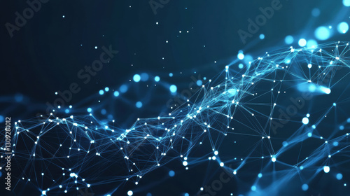 digital network of interconnected nodes and lines forms abstract technology background, illustrating modern digital transformation with sense of innovation and connectivity