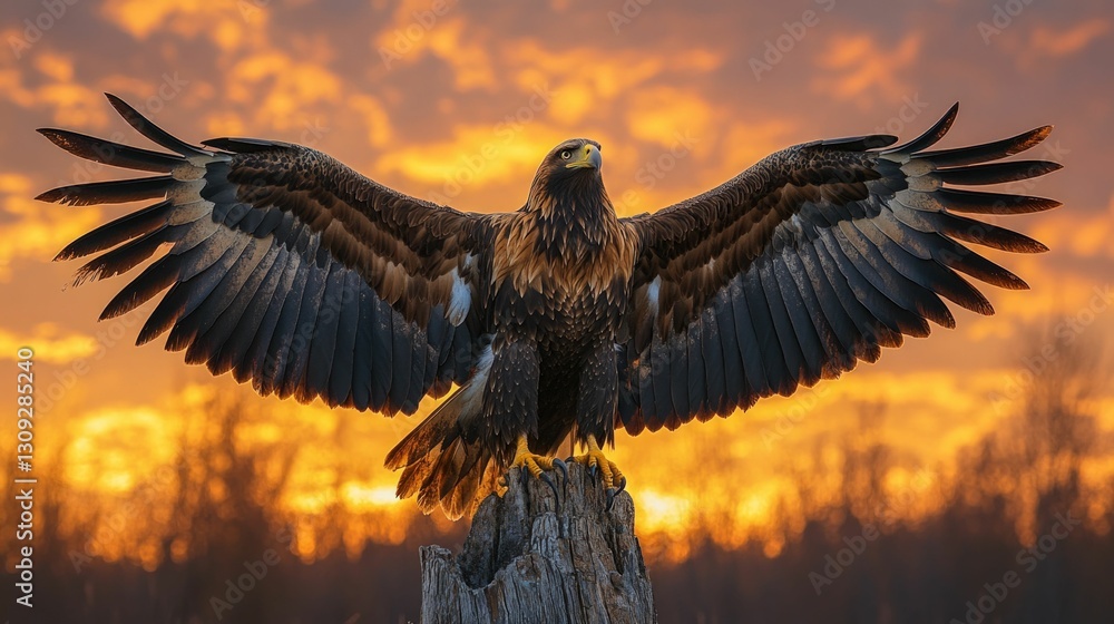 custom made wallpaper toronto digitalMajestic eagle sunset wings spread wide.