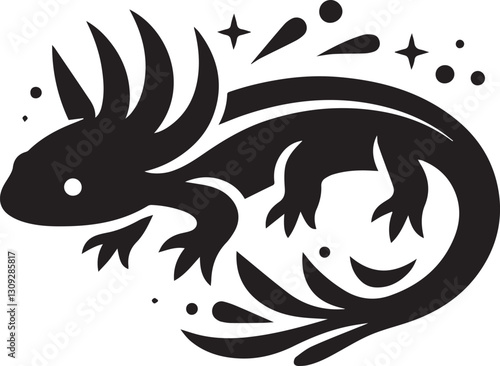 axolotl clip art vector, axolotl silhouette vector, axolotl vector illustration, axolotl logo vector, axolotl vector icon, axolotl silhouette vector isolated on white background full body