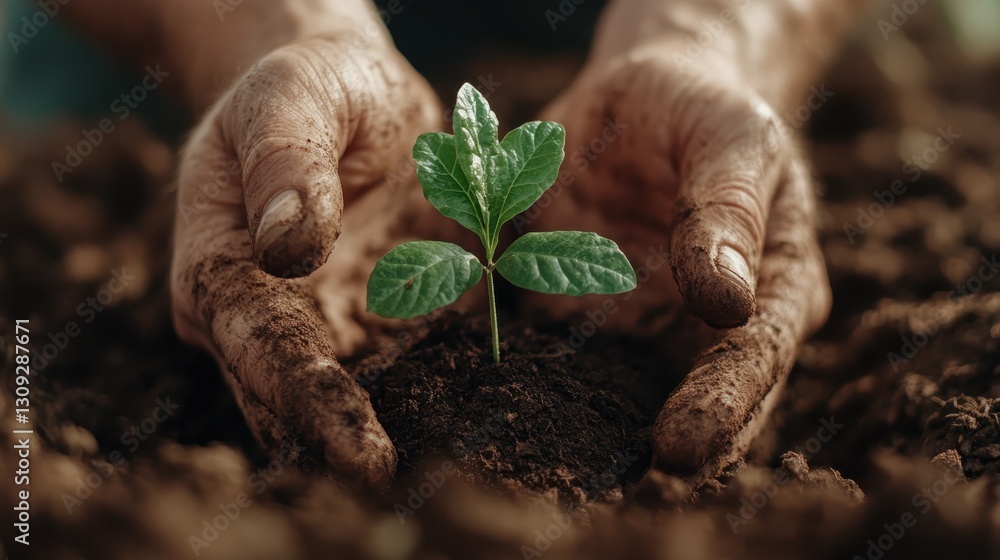 An intimate close-up showcasing hands nurturing a young plant, symbolizing environmental stewardship, new beginnings, and growth, highlighting the importance of caring for nature. An intimate close-up showcasing hands nurturing a young plant, symbolizing environmental stewardship, new beginnings, and growth, highlighting the importance of caring for nature.