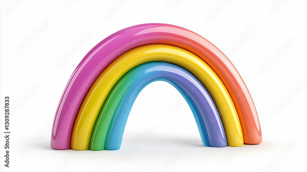 Fototapeta premium Playful Rainbow Arc on White Background