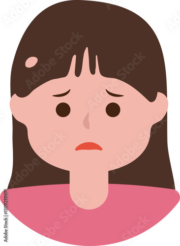 sad Girl Illustration Alopecia Areata