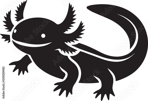 axolotl clip art vector, axolotl silhouette vector, axolotl vector illustration, axolotl logo vector, axolotl vector icon, axolotl silhouette vector isolated on white background full body