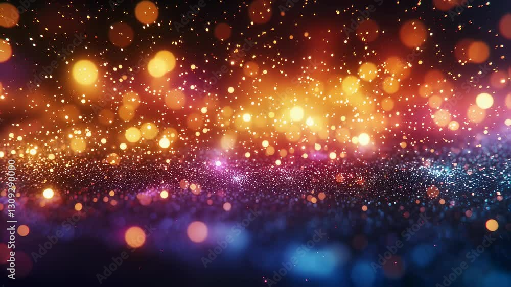 Shimmering glowing bokeh background with rich golden, purple, and blue tones creates dreamy and festive atmosphere. Soft, defocused sparkles float in space, abstract display perfect bokeh background Shimmering glowing bokeh background with rich golden, purple, and blue tones creates dreamy and festive atmosphere. Soft, defocused sparkles float in space, abstract display perfect bokeh background