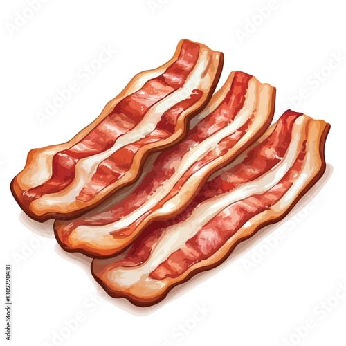 Close-up Bacon Isolated Cutout: Professional Single Object Usage