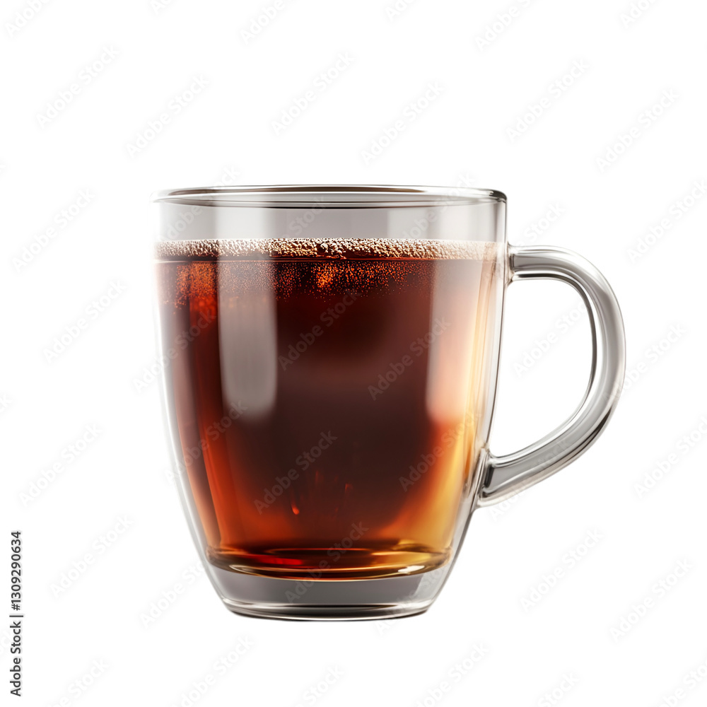 Dark Tea in Glass Mug Warm Beverage Hot Drink Dark Tea in Glass Mug Warm Beverage Hot Drink