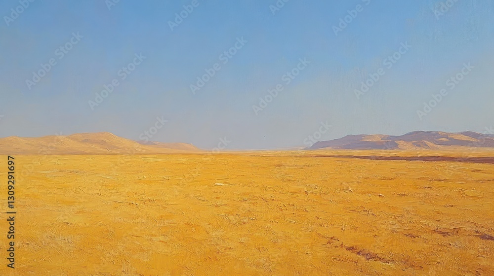 Fototapeta premium Empty desert expanse under pale sky
