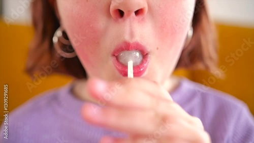 Joyful moments of childhood with a sweet lollipop treat
