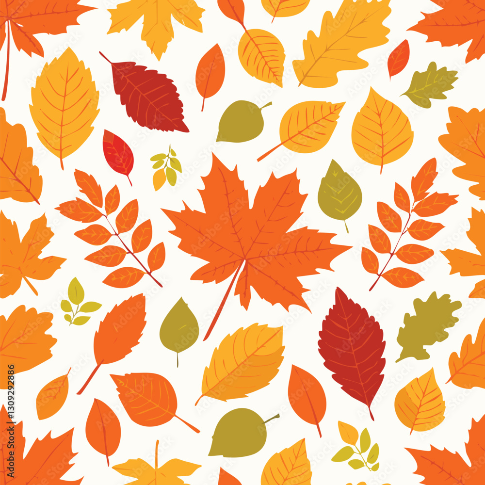 Obraz premium Autumn leaves seamless pattern