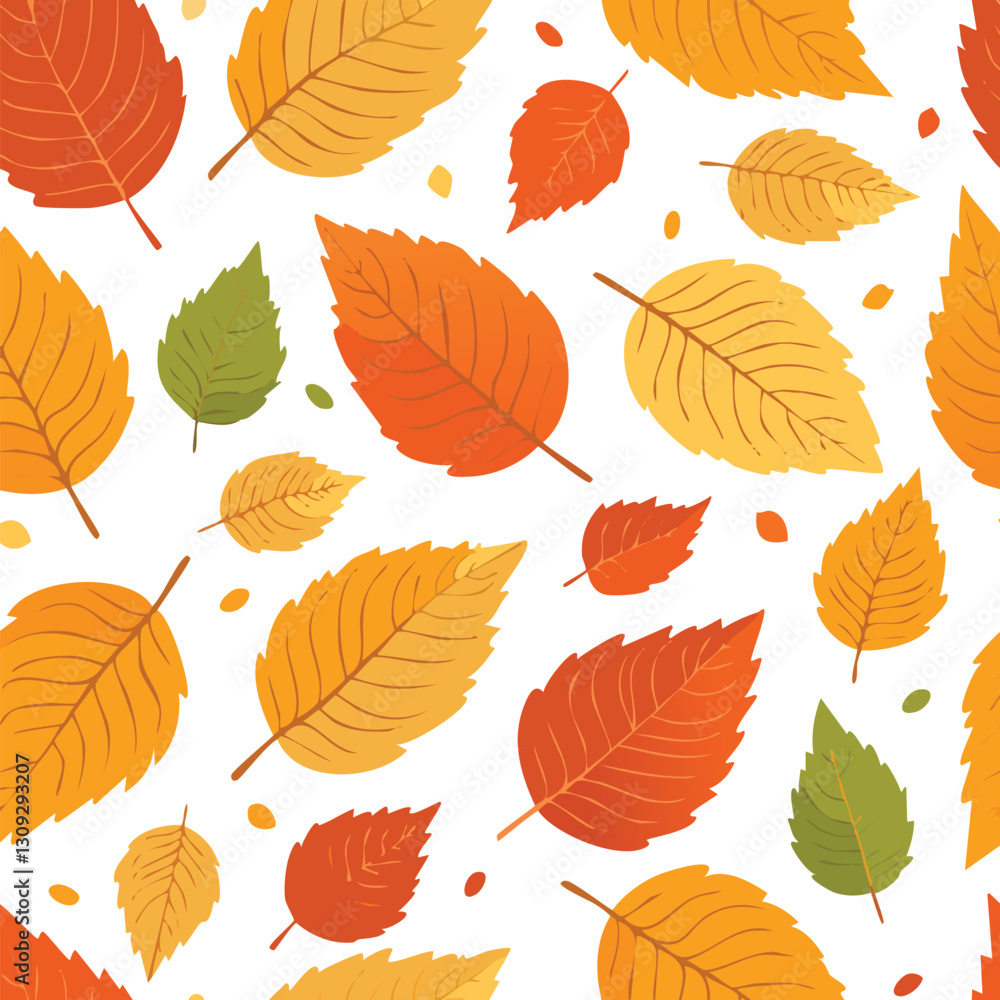 Fototapeta premium Autumn leaves seamless pattern