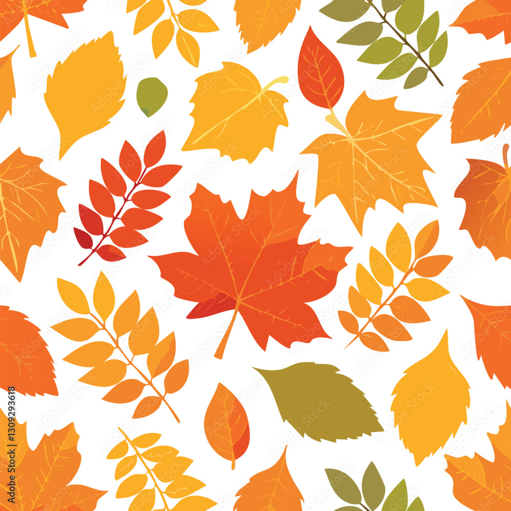 Obraz premium Autumn leaves seamless pattern