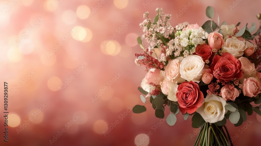 An enchanting bouquet of assorted roses rendered beautifully with a soft focus bokeh background, creating a dreamy atmosphere filled with romance and elegance. An enchanting bouquet of assorted roses rendered beautifully with a soft focus bokeh background, creating a dreamy atmosphere filled with romance and elegance.