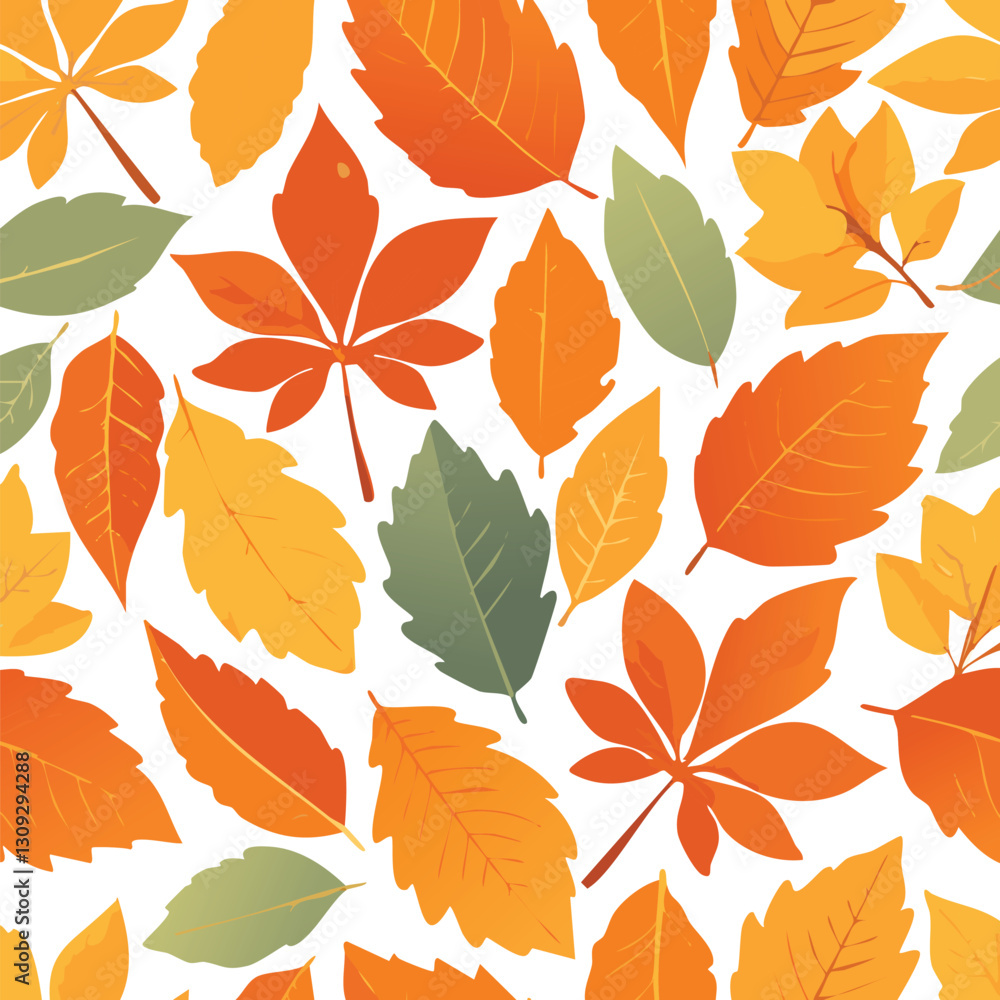 Obraz premium Autumn leaves seamless pattern