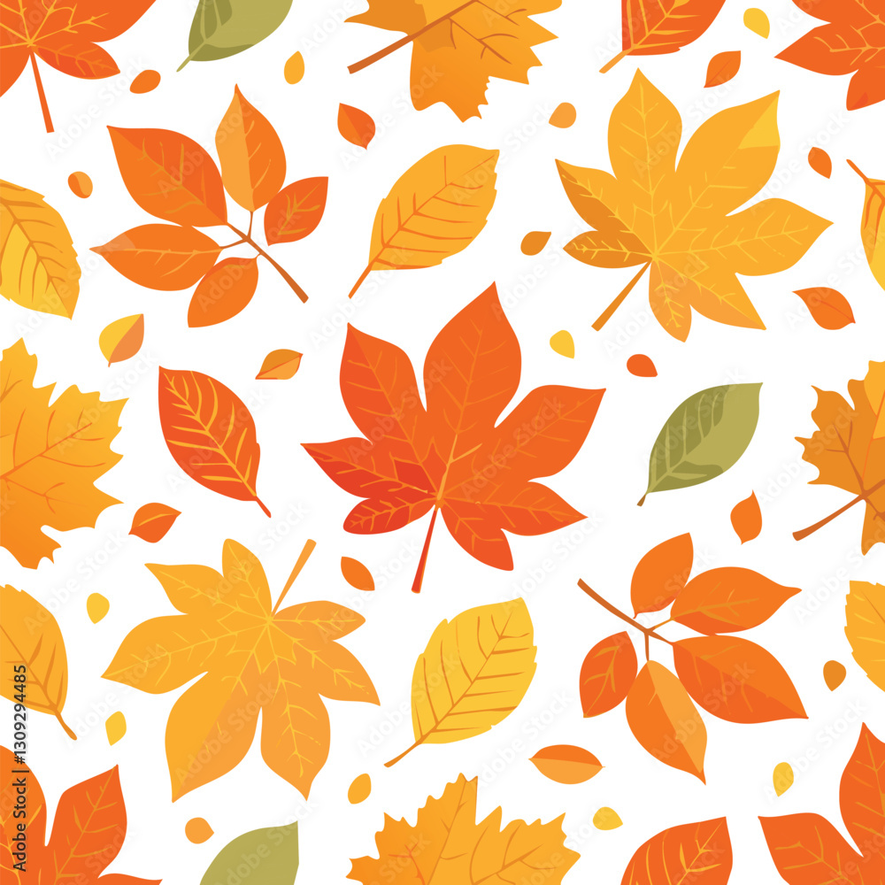 Obraz premium Autumn leaves seamless pattern