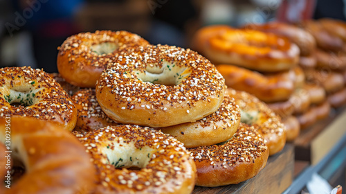 Turkish Bagel(Simit) Photo in Front of Istanbul Classics, Istiklal Street and Eminonu, Istanbul Turkiye photo