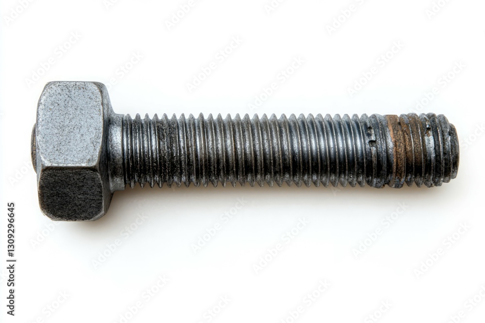 Metallic bolt on solid white background. Neural network AI generated Metallic bolt on solid white background. Neural network AI generated