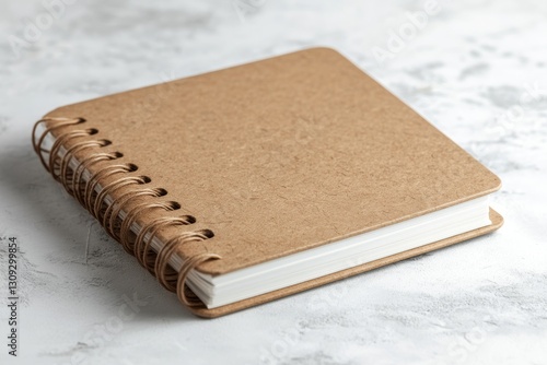 Kraft Paper Spiral Notebook Blank Pages Eco Friendly Stationery Mockup Design Close Up View