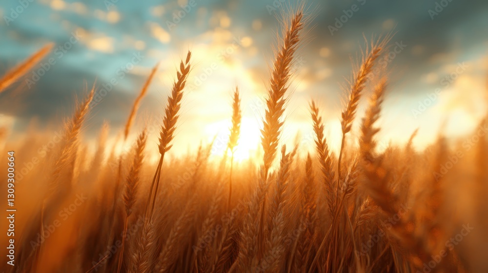 A serene wheat field bathed in golden light at sunset, showcasing the beauty of nature's bounty before harvest, symbolizing abundance and tranquility in life. A serene wheat field bathed in golden light at sunset, showcasing the beauty of nature's bounty before harvest, symbolizing abundance and tranquility in life.