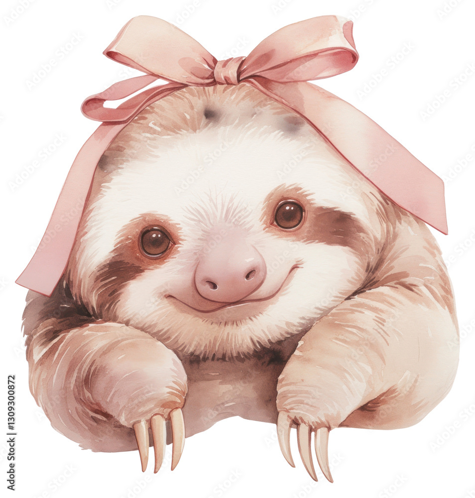 Fototapeta premium PNG Coquette Sloths sloth illustration animal.