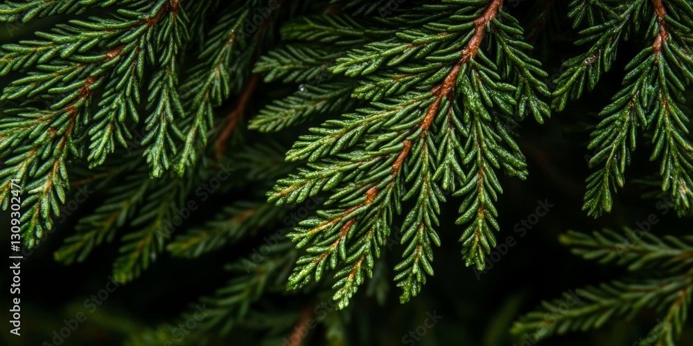 Close-up of Lush Evergreen Branches, Vibrant Thuja Texture, Natural Background of a Coniferous Tree Close-up of Lush Evergreen Branches, Vibrant Thuja Texture, Natural Background of a Coniferous Tree