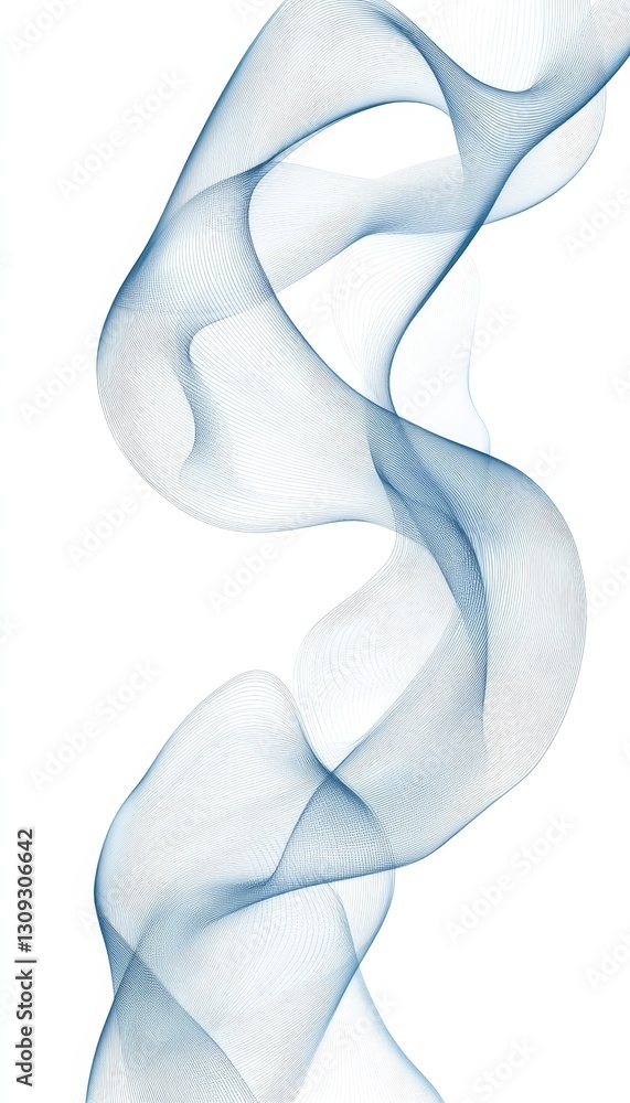 Abstract Blue Smoke,Wavy Smooth Lines of Incense,Flowing Transparent.Clean Art Illustration. Abstract Blue Smoke,Wavy Smooth Lines of Incense,Flowing Transparent.Clean Art Illustration.