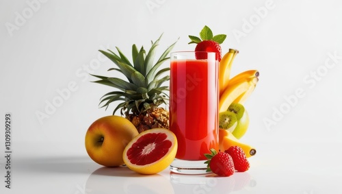 healthy juice background with fruits, health advertising, healthy juice