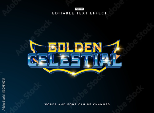 fantasy blue golden celestial magic sci fi font text effect