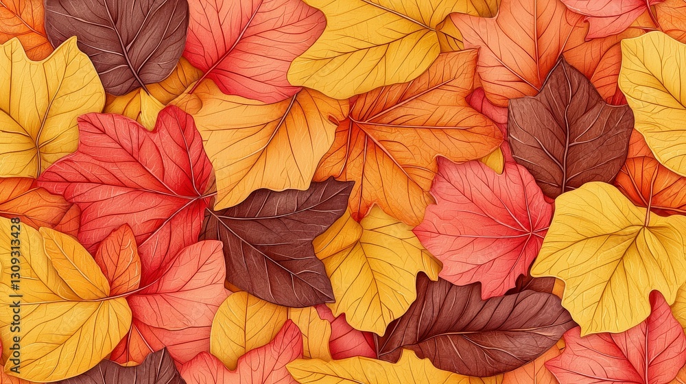Vibrant Autumn Leaves Background with Rich Red, Orange, Yellow, and Brown Colors for Seasonal Decor and Crafts Vibrant Autumn Leaves Background with Rich Red, Orange, Yellow, and Brown Colors for Seasonal Decor and Crafts