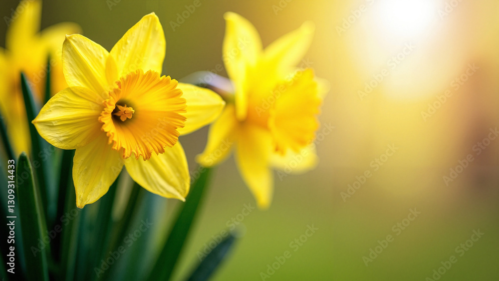 Vibrant Spring Daffodils in Full Bloom: Perfect for Easter Marketing, Seasonal Promotions, Garden Catalogs, and Floral Greeting Cards Vibrant Spring Daffodils in Full Bloom: Perfect for Easter Marketing, Seasonal Promotions, Garden Catalogs, and Floral Greeting Cards
