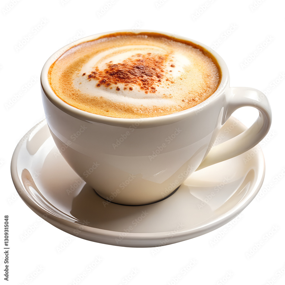 A cup of cappuccino isolated on transparent background A cup of cappuccino isolated on transparent background