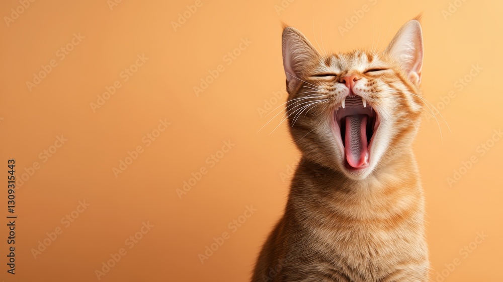 A relaxed orange cat opens its mouth wide in a big yawn, embodying comfort and tranquility, set against a softly lit warm background that enhances the cozy vibe. A relaxed orange cat opens its mouth wide in a big yawn, embodying comfort and tranquility, set against a softly lit warm background that enhances the cozy vibe.