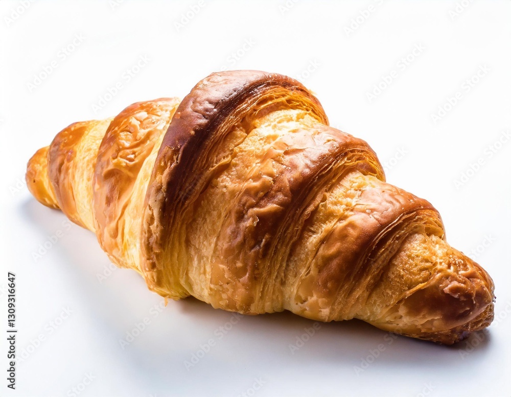 Delicious Croissant Perfectly Isolated on a White Background