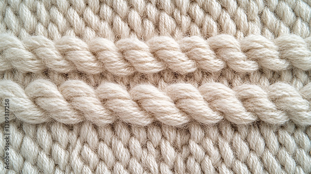 Cream Wool Knit Texture Close up of Soft Chunky Cable Knit Fabric Cream Wool Knit Texture Close up of Soft Chunky Cable Knit Fabric