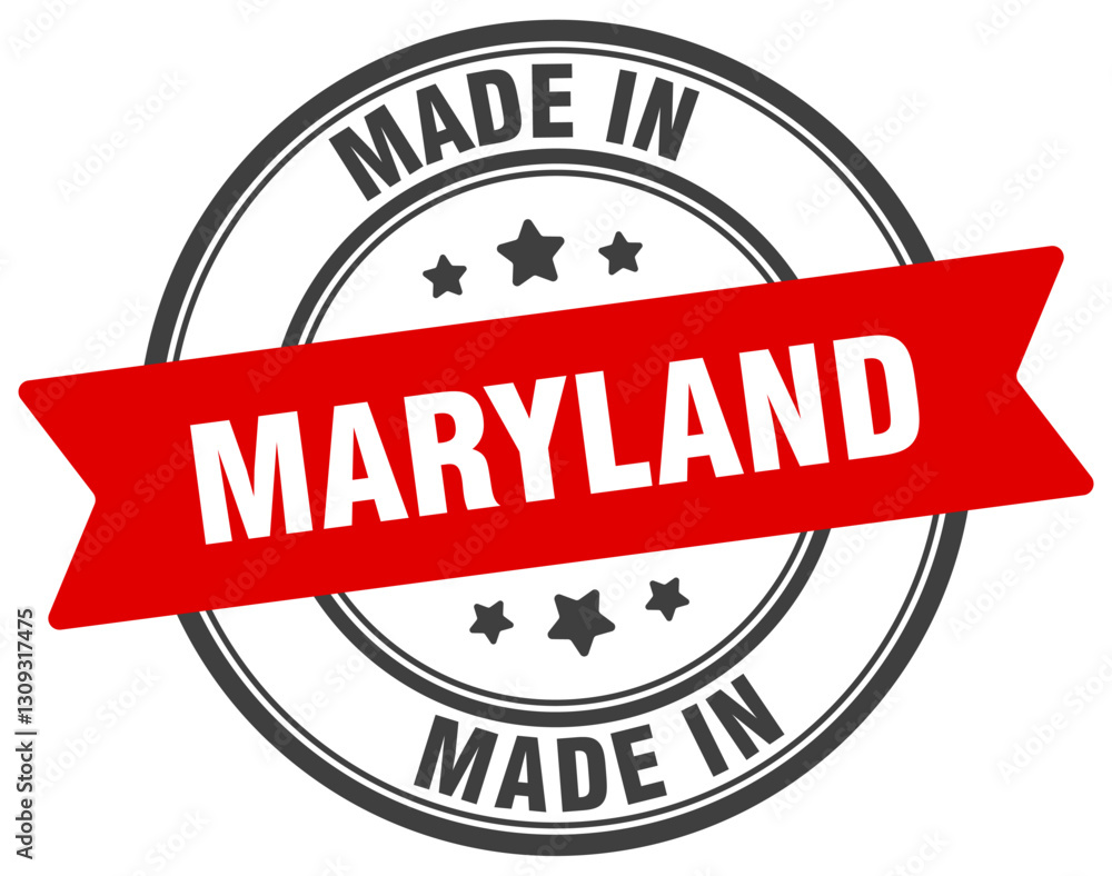 Fototapeta premium Made in Maryland round sign. Made in Maryland stamp.