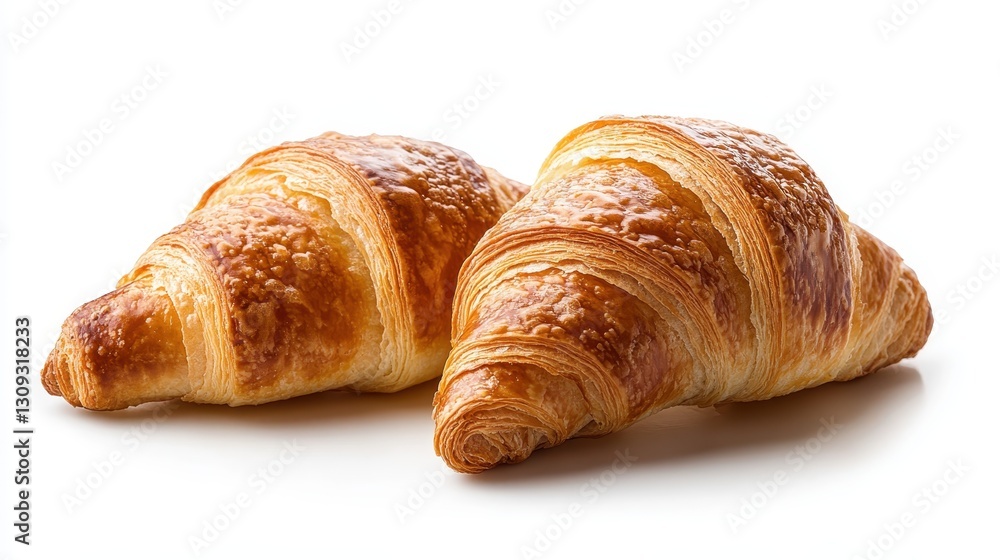 These two golden brown croissants are beautifully crafted with flaky layers, perfect for breakfast or a delightful snack, showcasing baking art and freshness. These two golden brown croissants are beautifully crafted with flaky layers, perfect for breakfast or a delightful snack, showcasing baking art and freshness.