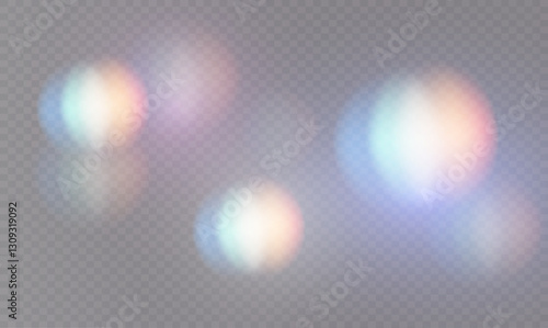 Png Rainbow crystal abstract dust backgrounds with shiny lens flare and glowing prism effects. Png Vector sunlight and sunbeam create a light beam spectrum with unique shape and refraction.