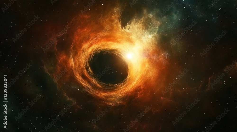 Obraz premium Exploring black holes outer space digital artwork cosmic environment wide angle sci-fi concept