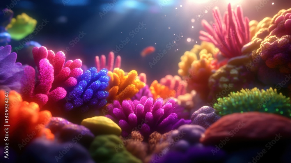 Fototapeta premium Underwater coral reef a colorful view