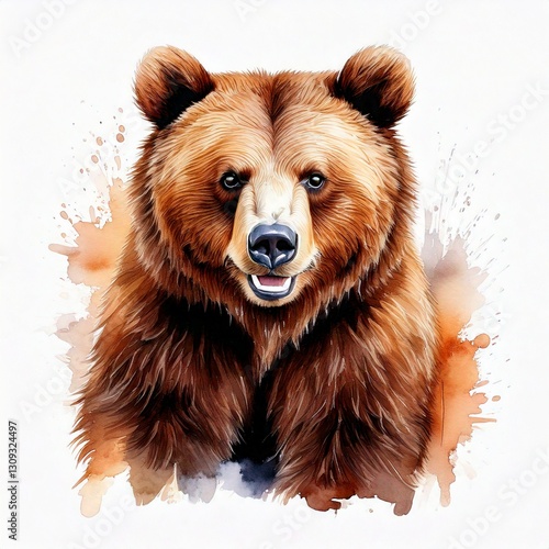 愛らしいクマの水彩画