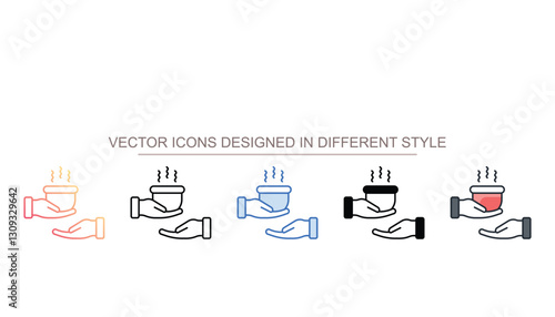 Shared Meal icon design with white background stock illustration